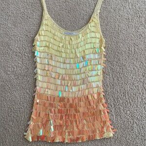 Belldini Yellow and Orange Sequin Camisole